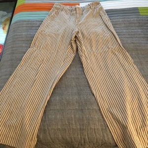 Striped Wide-Leg Pants, Size Small